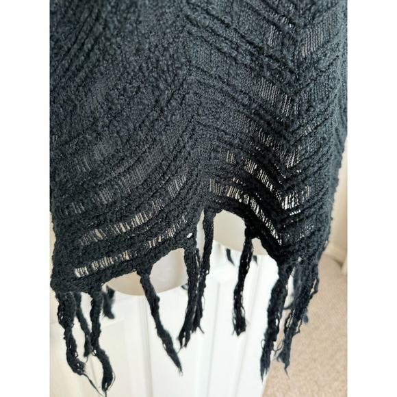 90s Y2K Black Crochet Knit Fringe Tank Top Boho Festival Western Hippie‎ Size L - Picture 3 of 8